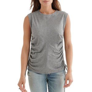 Lucky Brand Side Tie Muscle Tank - Medium Grey Heather